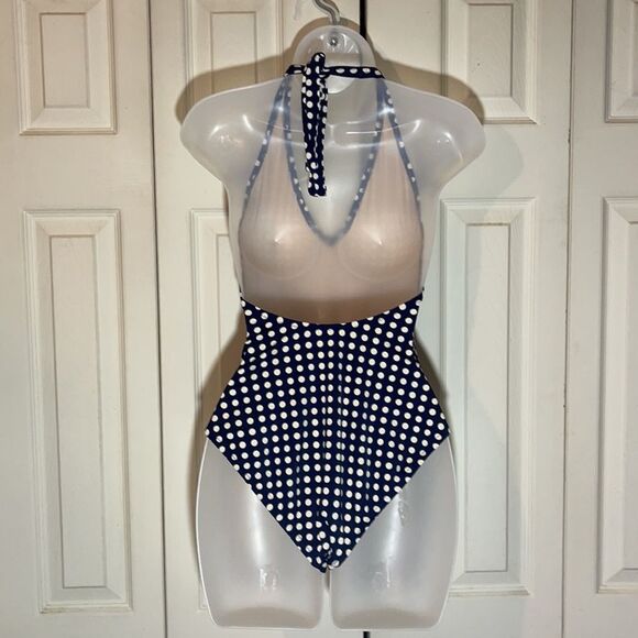 J. Crew Navy Blue & White Polka Dot Swimsuit 6 - Picture 7 of 13